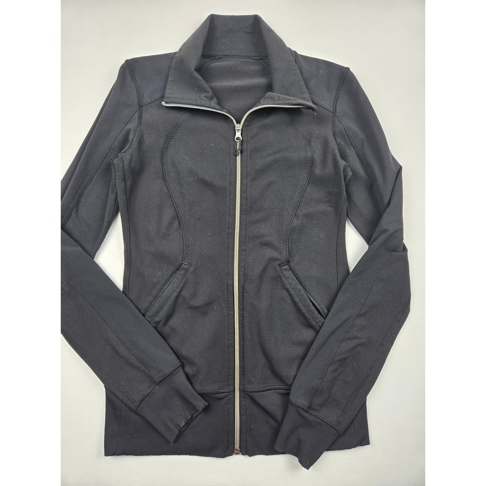 Lululemon Women's Black Full Zip Jacket Athletic Yoga Running No‎ Size Dot